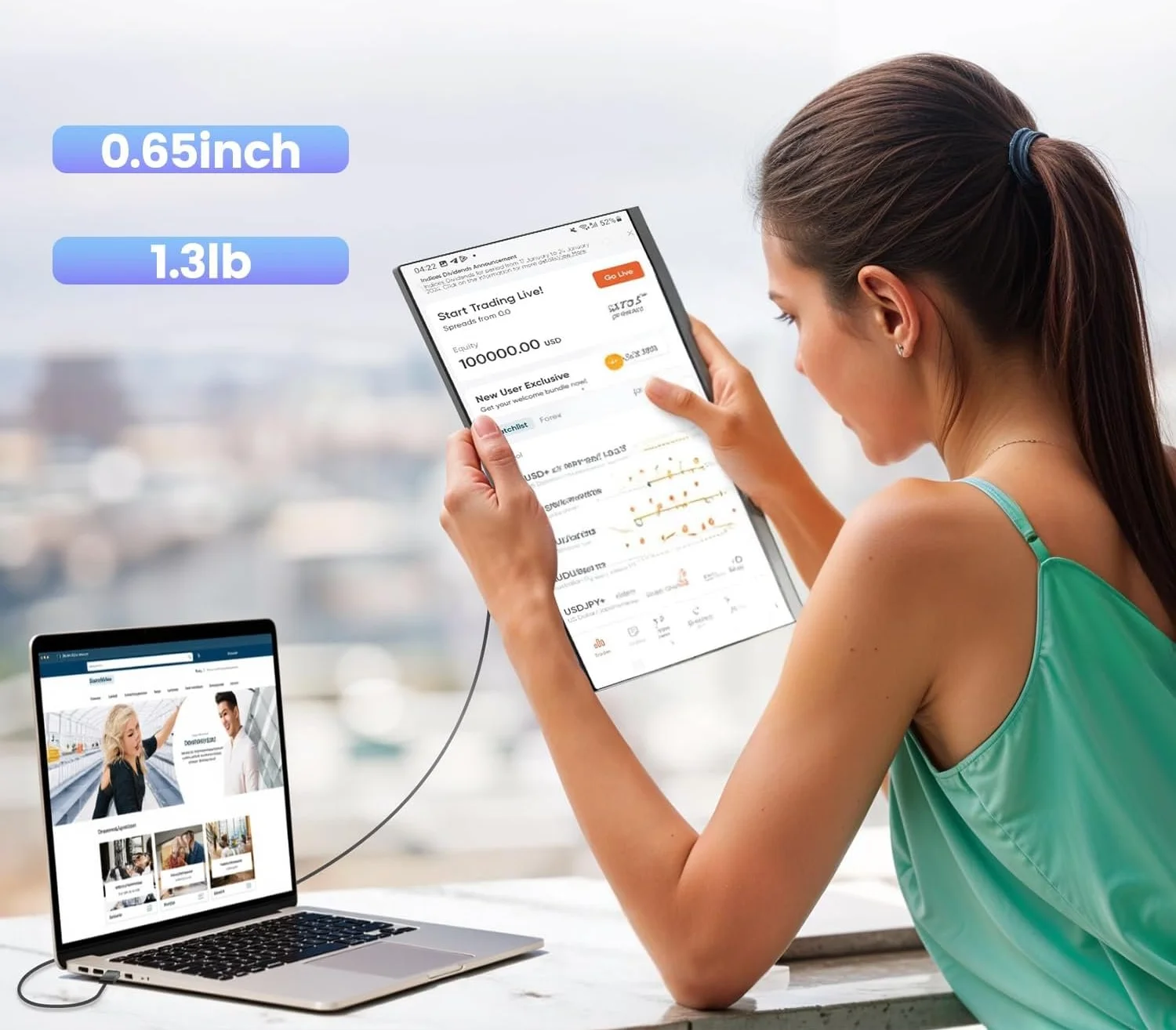 Монитор портативный 15.6" Teamgee P5 Full HD IPS 60 Гц, фото №3
