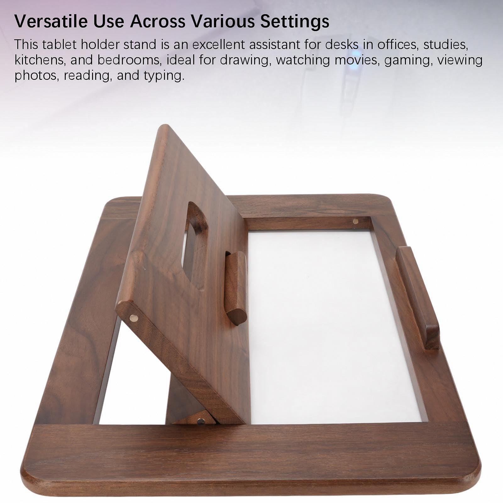 Підставка для ноутбука Annadue, дерев'яна, з регулюванням кута нахилу, складана, для читання, набору тексту, горіхове дерево, фото №4