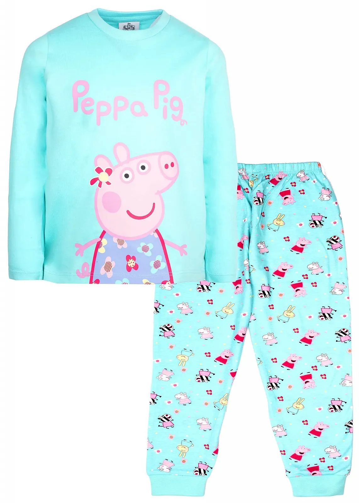 Дитяча піжама Peppa Pig Піжама з довгими рукавами Turquoise 100% бавовна, фото №1
