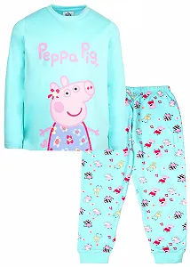 Дитяча піжама Peppa Pig Піжама з довгими рукавами Turquoise 100% бавовна - Фото 1