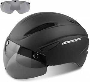Шолом велосипедний Shinmax зі знімними захисними окулярами / захисним щитком, регульований захист - Фото 1