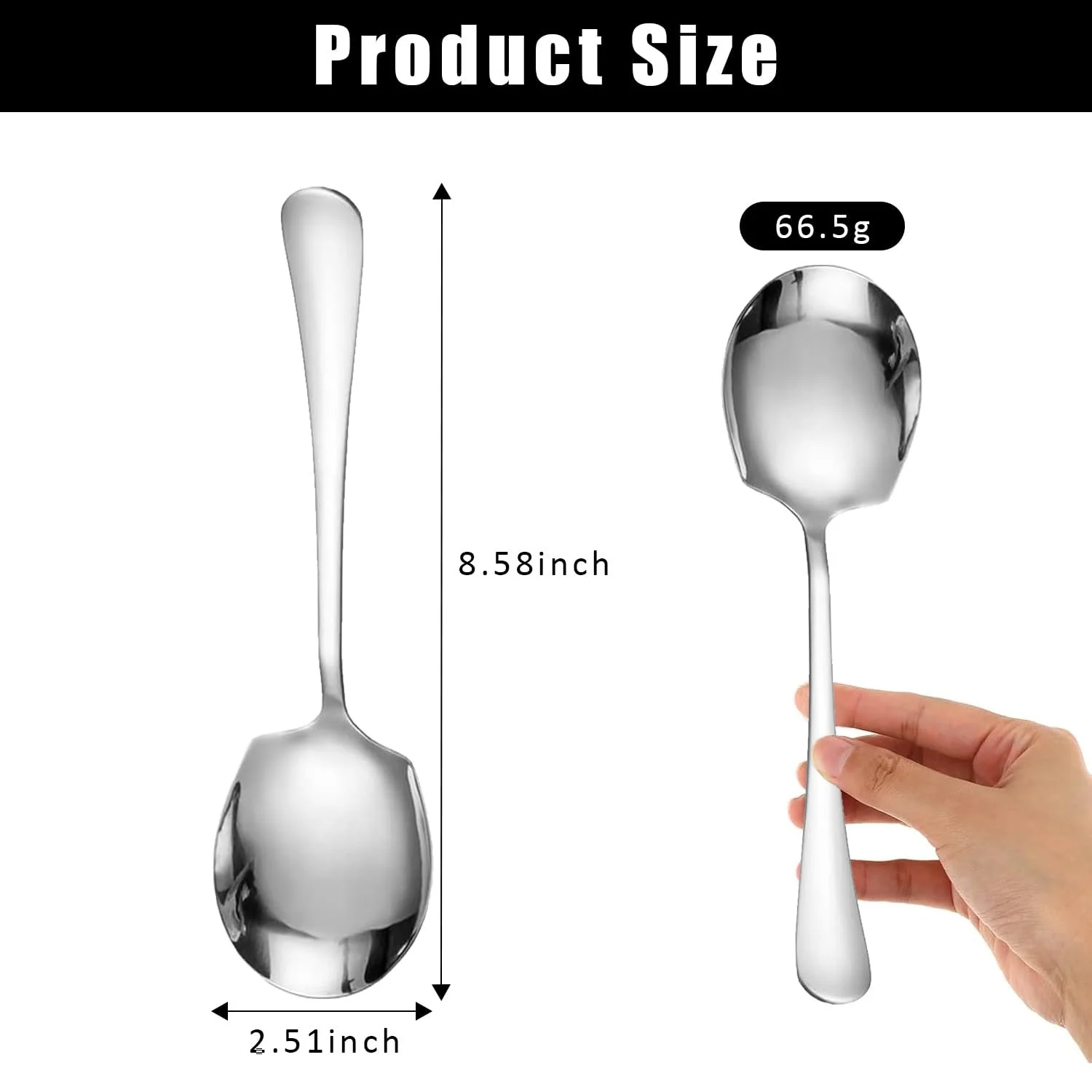 Набір з 2 великих сервірувальних ложок з нержавіючої сталі, фото №2