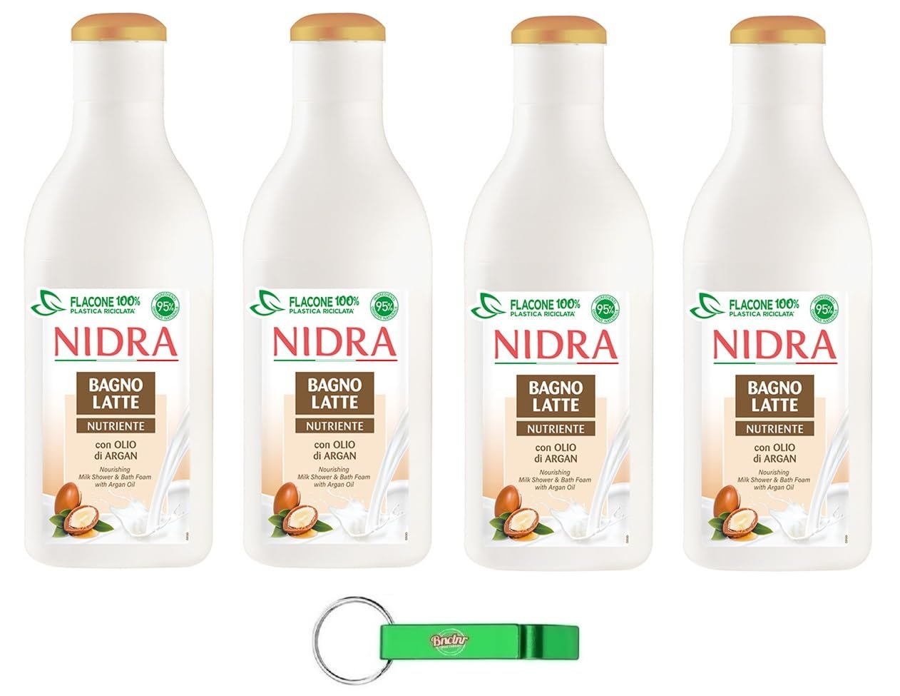 Гель для душу Nidra Bagnolatte Nutriente з молочними протеїнами та аргановою олією 4 x 750 мл, фото №1