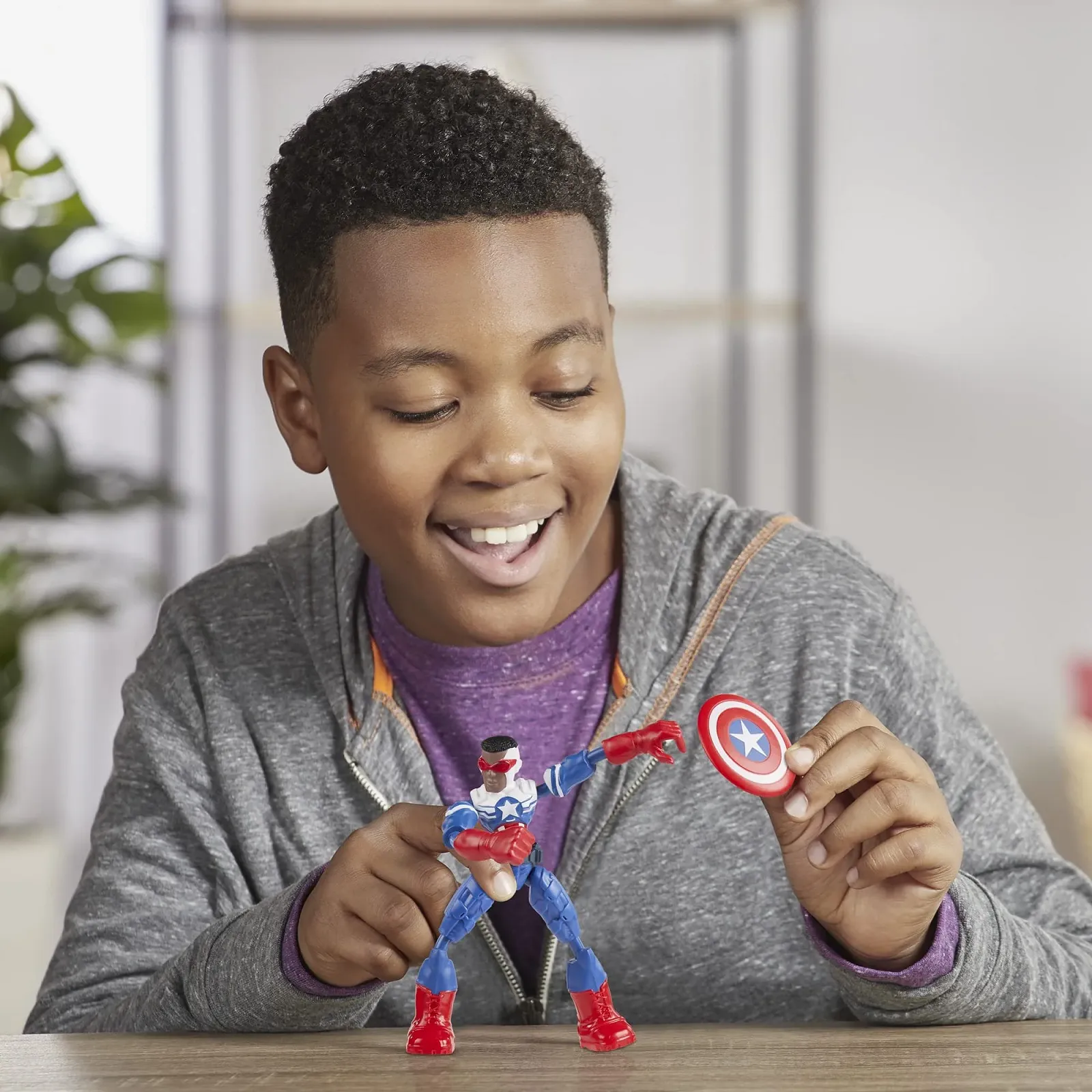 Фігурка Marvel Avengers Bend and Flex Captain America 15 см гнучка з аксесуаром, фото №3