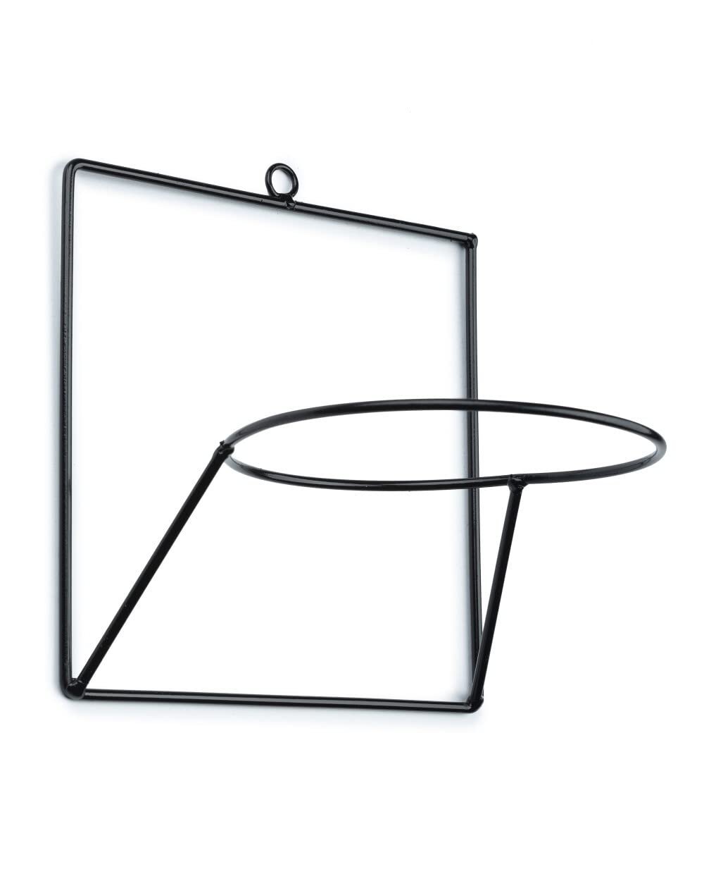 Настінний тримач для квітів HowHomely 22 см x 22 см металевий Чорний, фото №1