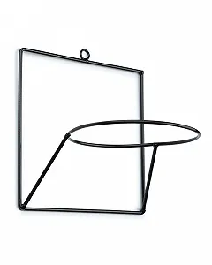 Настенный держатель для цветов HowHomely 22 см x 22 см металлический Черный - Фото 1