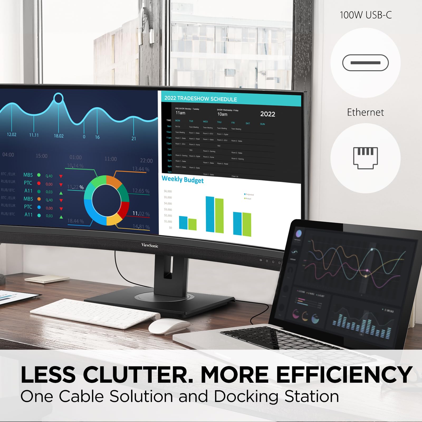 Монітор ViewSonic VG3456C 34" UWQHD 1500R 100Hz, фото №2 Монітор ViewSonic VG3456C 34" UWQHD 1500R 100Hz, фото №2