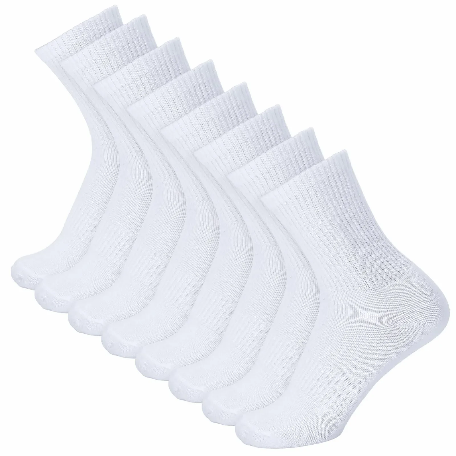 Теннисные носки 8 пар Мужские Женские Спортивные носки Белые, фото №1