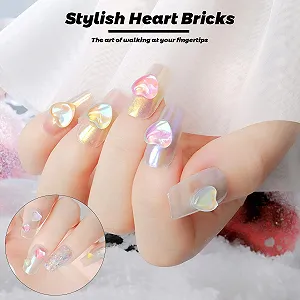 Прикраса для нігтів у формі серця, 3D кришталеві акрилові стрази synthetic.ua - Фото 1