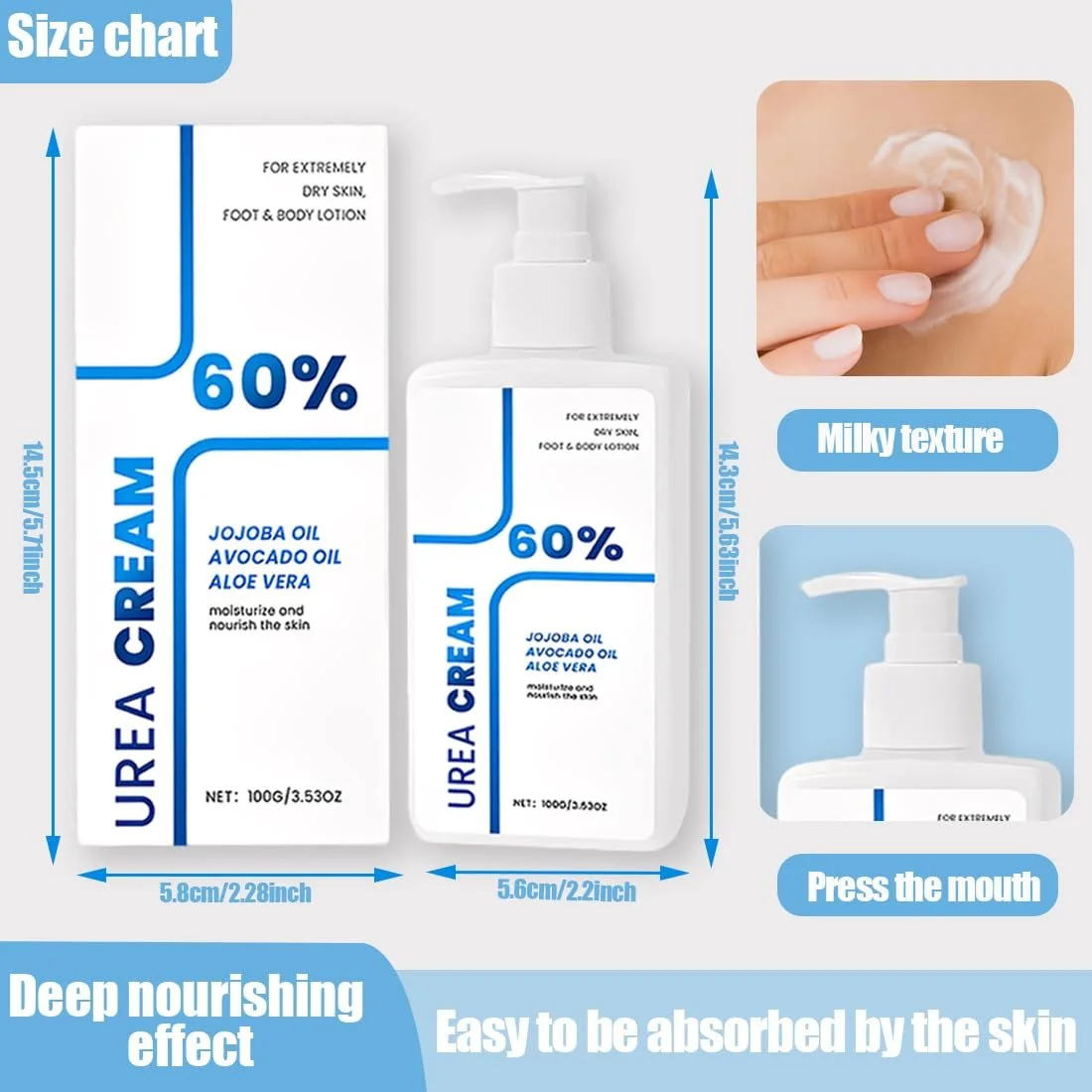 Крем для ног и рук Urea Cream 60% Reparaturcreme Maximale Stärke, фото №2