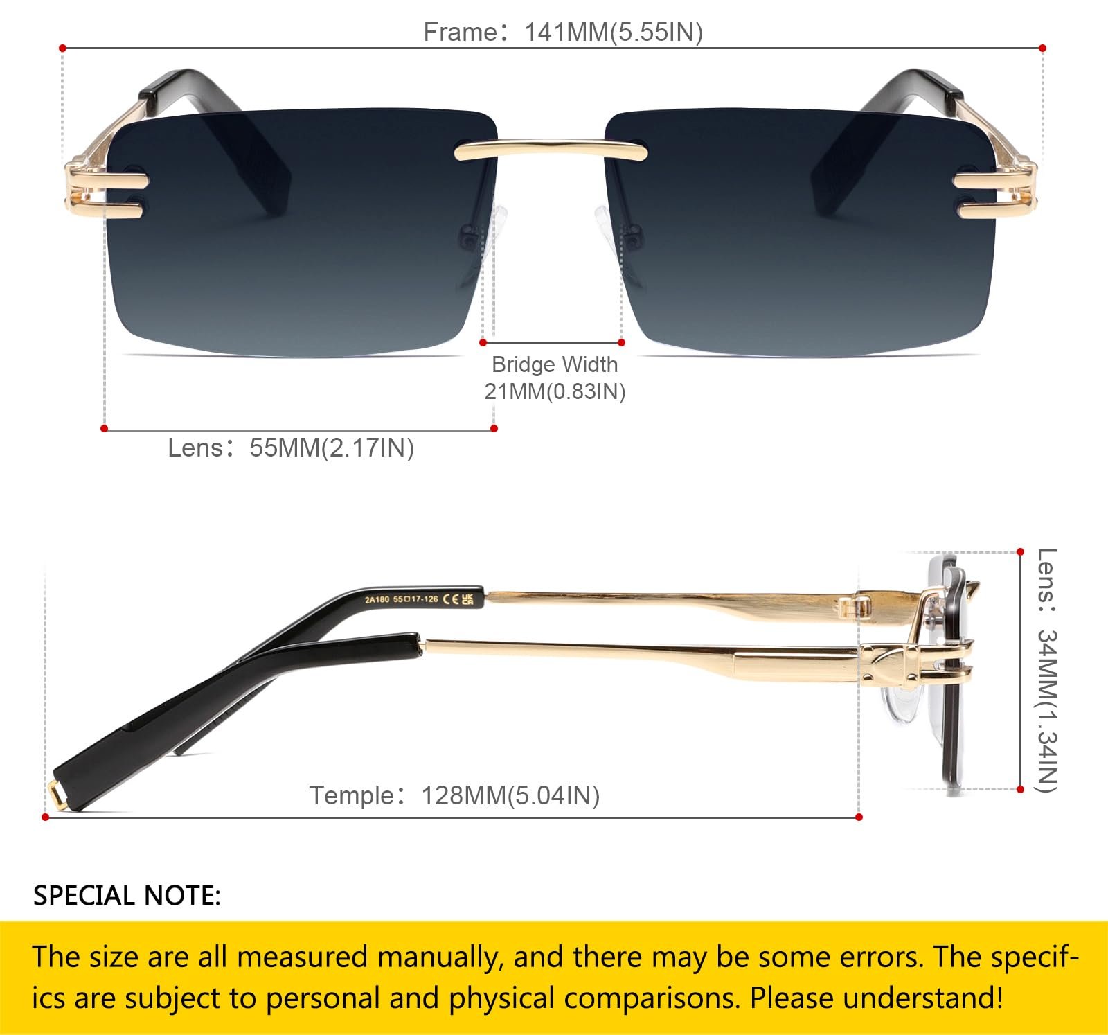 Сонцезахисні окуляри Ретро Без оправи SHEEN KELLY Прямокутні Ультра, фото №6