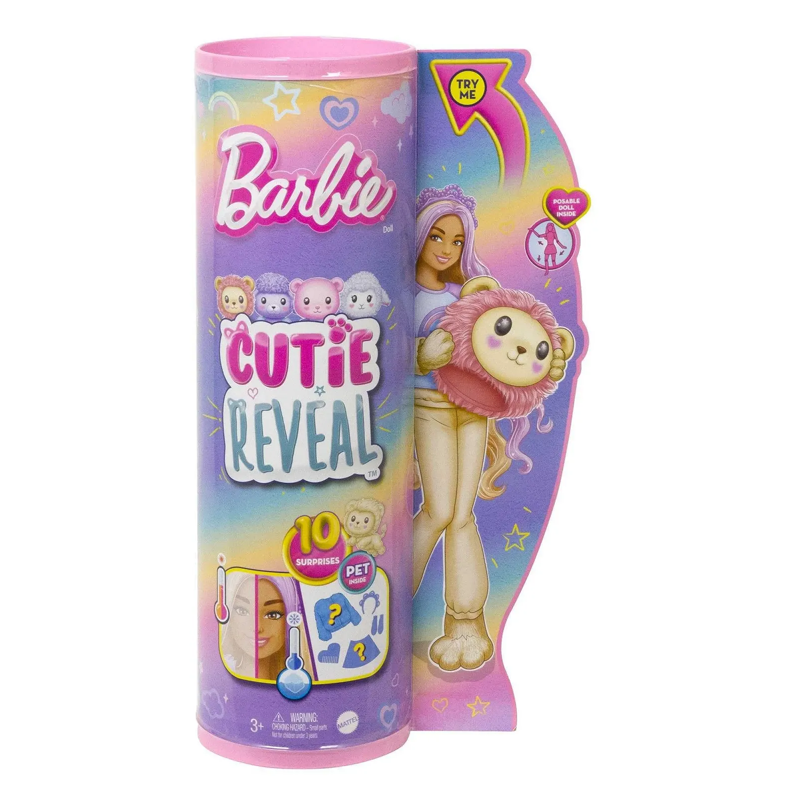 Лялька Barbie Cutie Reveal HKR06 Плюшевий Лев з 10 сюрпризами, рухлива з аксесуарами, включає міні-пета і флісову куртку, для дітей від 3 років, фото №7 Лялька Barbie Cutie Reveal HKR06 Плюшевий Лев з 10 сюрпризами, рухлива з аксесуарами, включає міні-пета і флісову куртку, для дітей від 3 років, фото №7