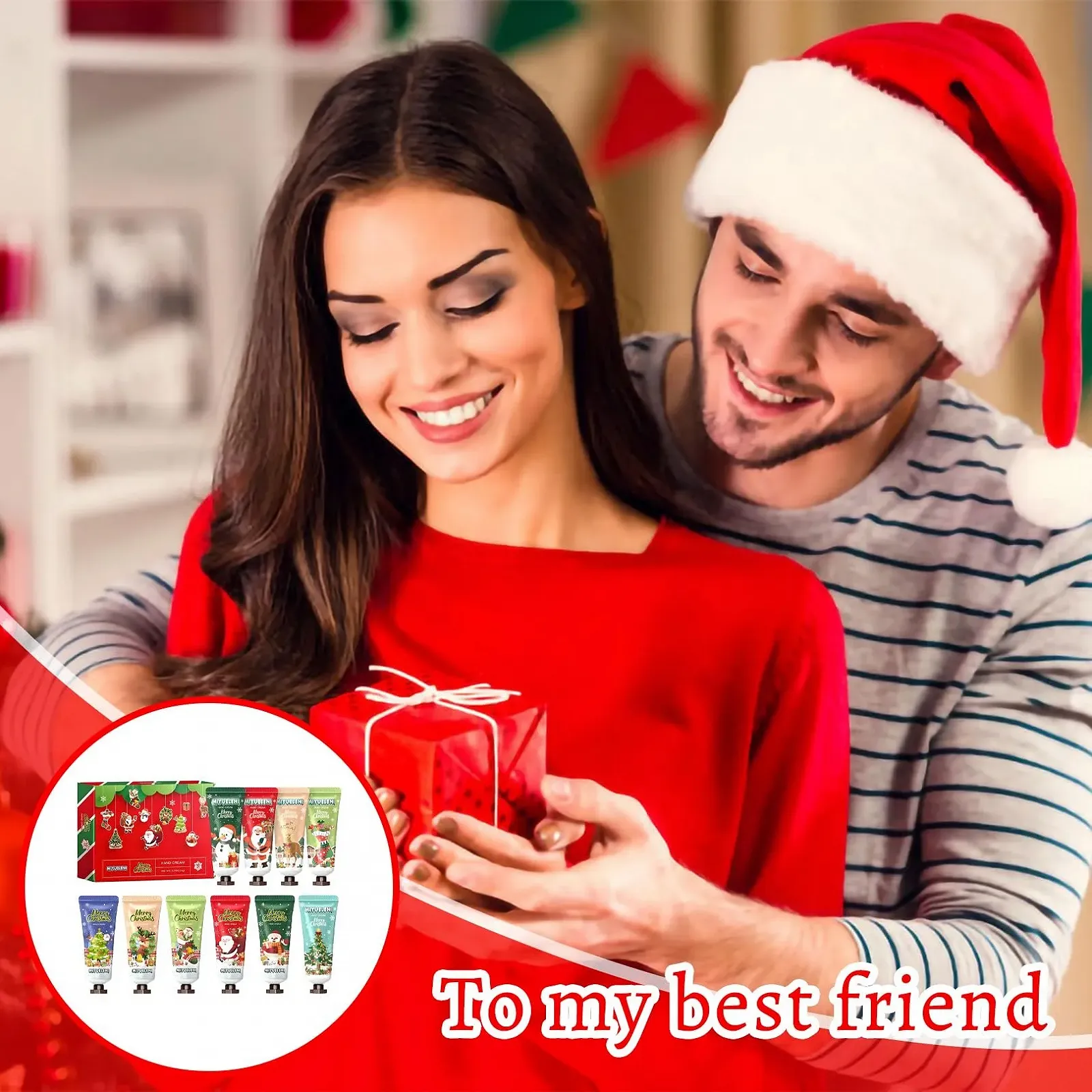 Набор Кремов для Рук 10 шт Рождественский Набор, Зимний Мини-Крем для Рук и Подарочная Коробка, фото №4