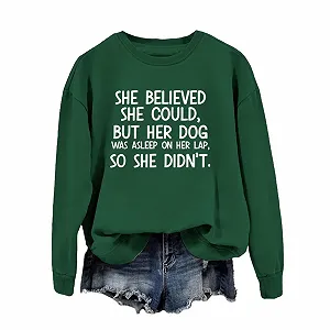 Женский свитшот Athletic Work Jackets Valentines Day 2025 Designs She Could But Her Dog Was Asleep On Her Funny Saying Dog Mom synthetic.ua - Фото 1