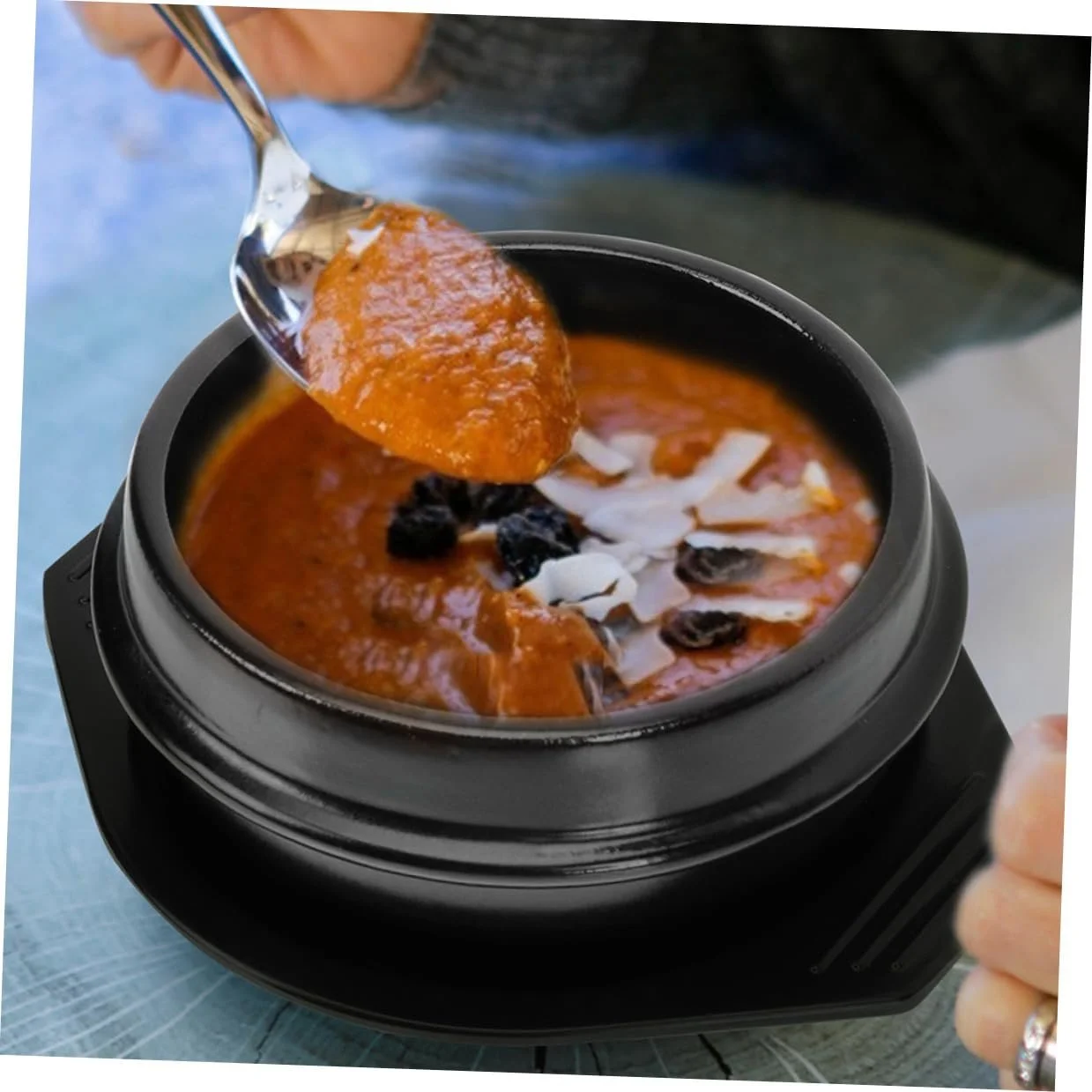 Кастрюля керамическая Casserole с термостойкой подставкой, нескользящая, равномерный нагрев, фото №2