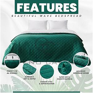 Покривало GC GAVENO CAVAILIA Pinsonic стьобане Легке покривало Велика кушетка ліжко Зелений 150x200см synthetic.ua - Фото 1