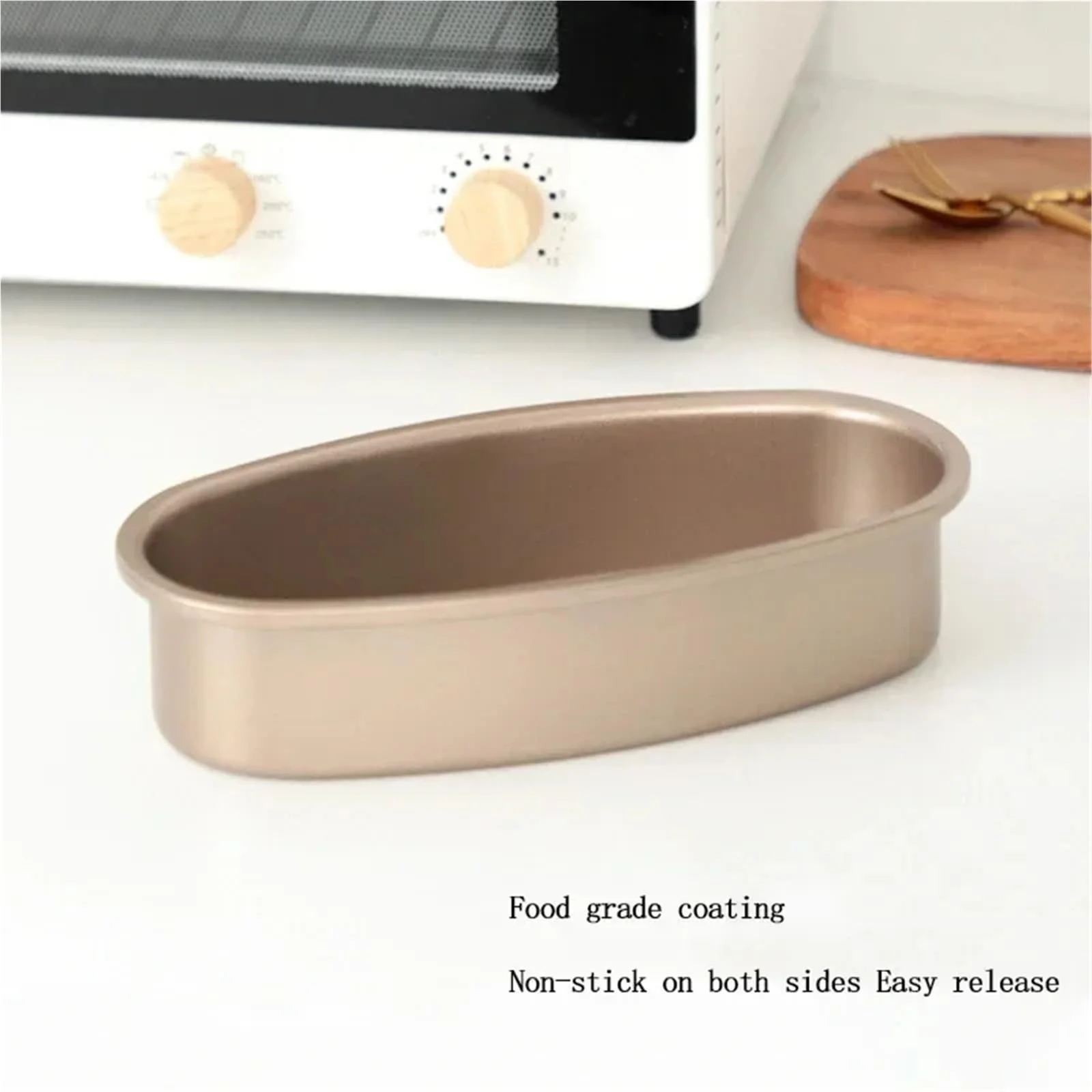 Набір форм для випічки 3 шт. овальні антипригарні вуглецева сталь золотистий, фото №4