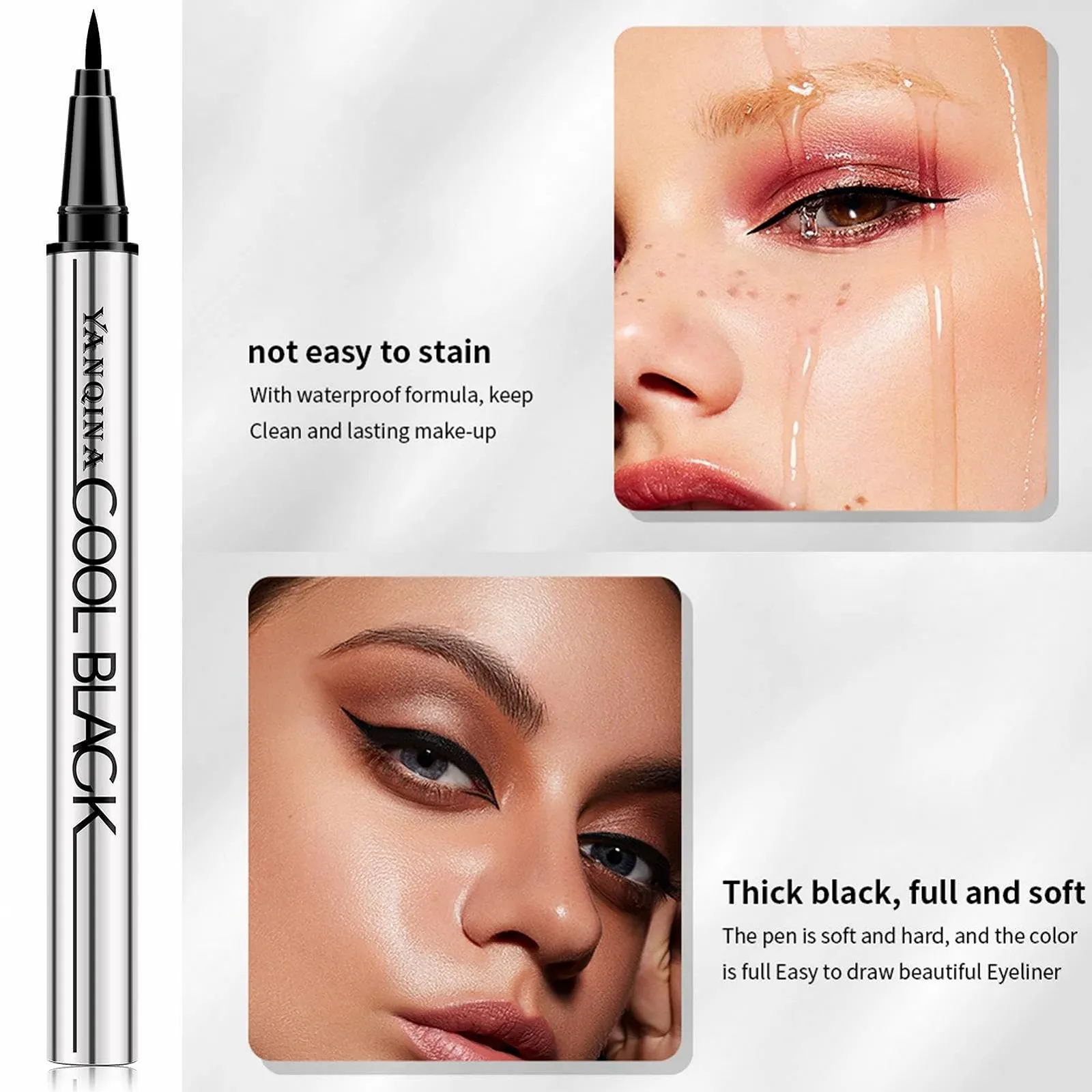 Підводка Рідка Швидковисихаюча з Твердим Кінчиком Водостійка Чорний, фото №4 Підводка Рідка Швидковисихаюча з Твердим Кінчиком Водостійка Чорний, фото №4