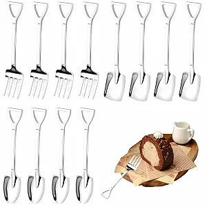 Ложка-виделка лопатка з нержавіючої сталі, 12 шт. - Фото 1