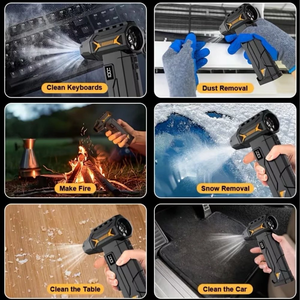 Портативний турбовентилятор Violent HFX-07 Turbo Jet Fan 680000 RPM Black, фото №12