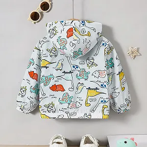 Мягкая куртка с капюшоном для малышей с милым звериным принтом, уютная флисовая верхняя одежда synthetic.ua - Фото 1