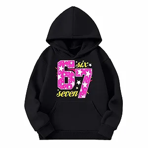 Детский пуловер 67 - Толстовка с длинными рукавами и капюшоном для девочек с карманом и игривым принтом, идеально подходит для детей и отдыха synthetic.ua - Фото 1