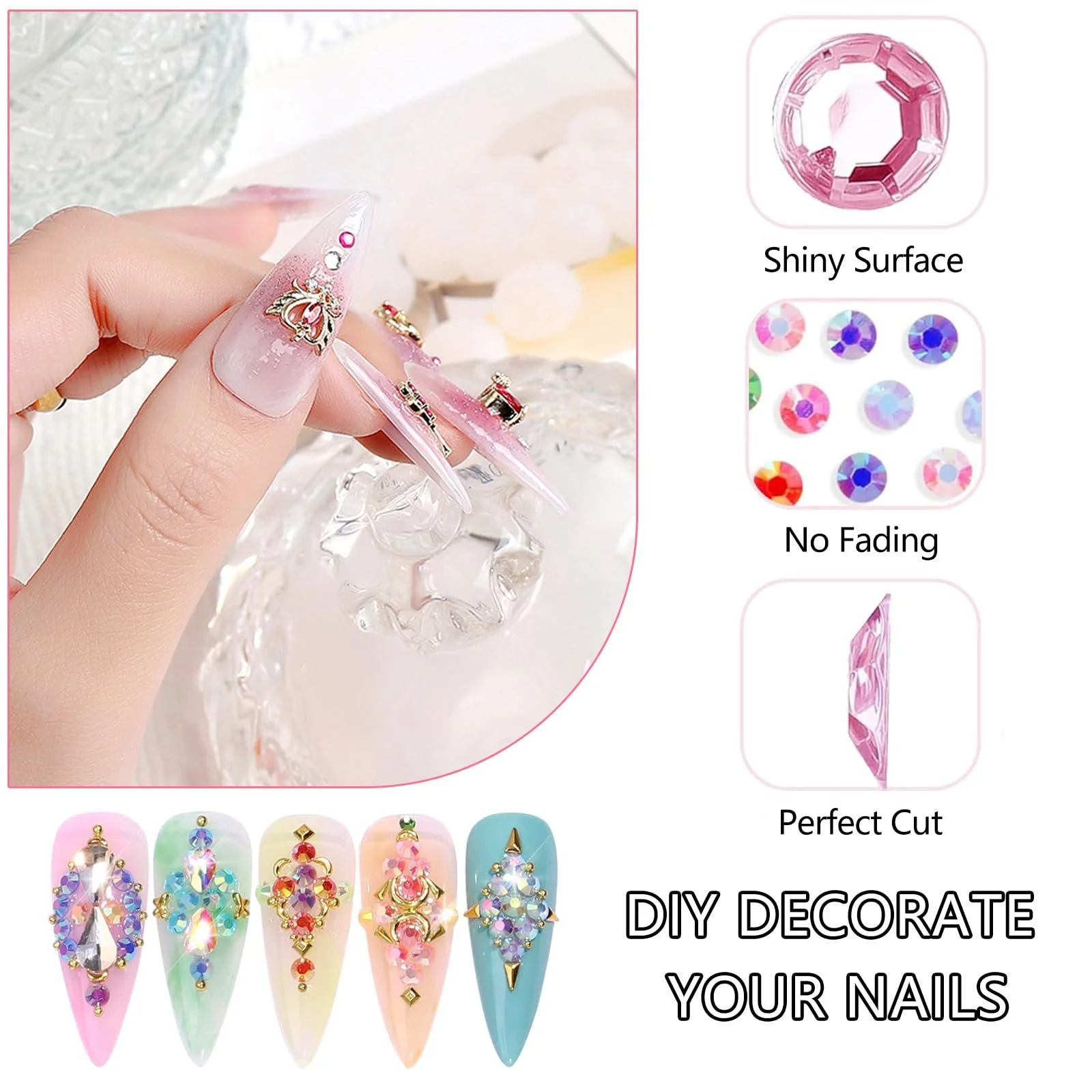 Стразы для ногтей Bedazzler Kit 3500 штук С пинцетом и ручкой-дотсом Набор для творчества, фото №7 Стразы для ногтей Bedazzler Kit 3500 штук С пинцетом и ручкой-дотсом Набор для творчества, фото №7