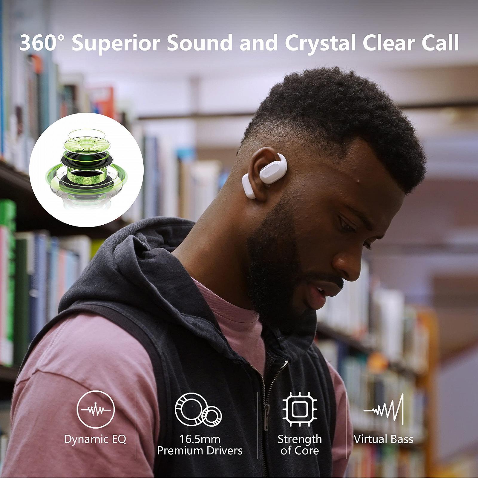 Навушники Oladance OWS2 Open Ear Wireless Bluetooth 5.3 з мультипідключенням 19 годин Білий, фото №3
