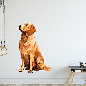 Наклейка на стіну GRAZDesign Golden Retriever Самоклеюча 62 x 40 см synthetic.ua - Фото 1