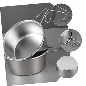 Миска VANZACK из нержавеющей стали, миски из нержавеющей стали, миска для завтрака, тарелка для кемпинга с ручкой, металлическая миска для хранения, миска для кемпинга, посуда для пикника synthetic.ua - Фото 1