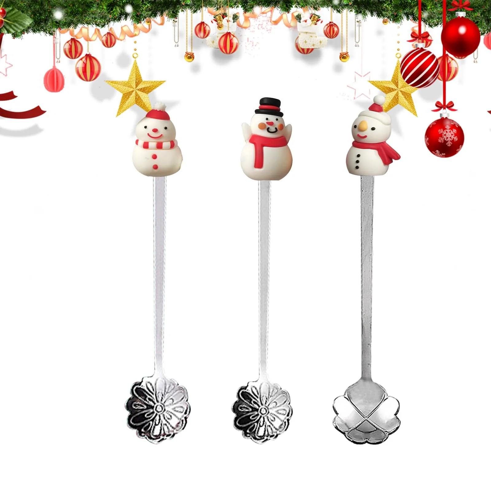 Набір з 3 різдвяних ложок, фото №1