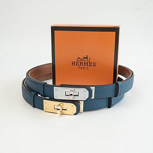 Женский синий кожаный ремень Hermes synthetic.ua - Фото 1