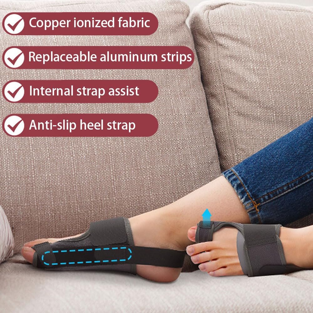 Коректор Вальгусної Деформації Hallux Valgus Роздільник Пальців з Захисною Подушечкою та Смужками Підтримки Сірий, фото №7