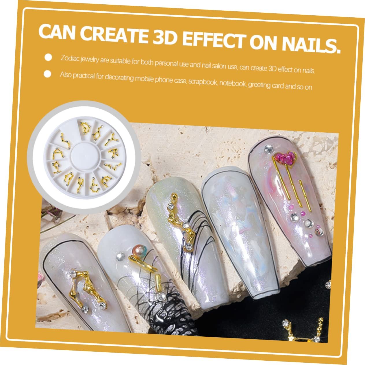 Стрази для нігтів Ipetboom У формі знаків зодіаку Для акрилових нігтів, фото №3 Стрази для нігтів Ipetboom У формі знаків зодіаку Для акрилових нігтів, фото №3