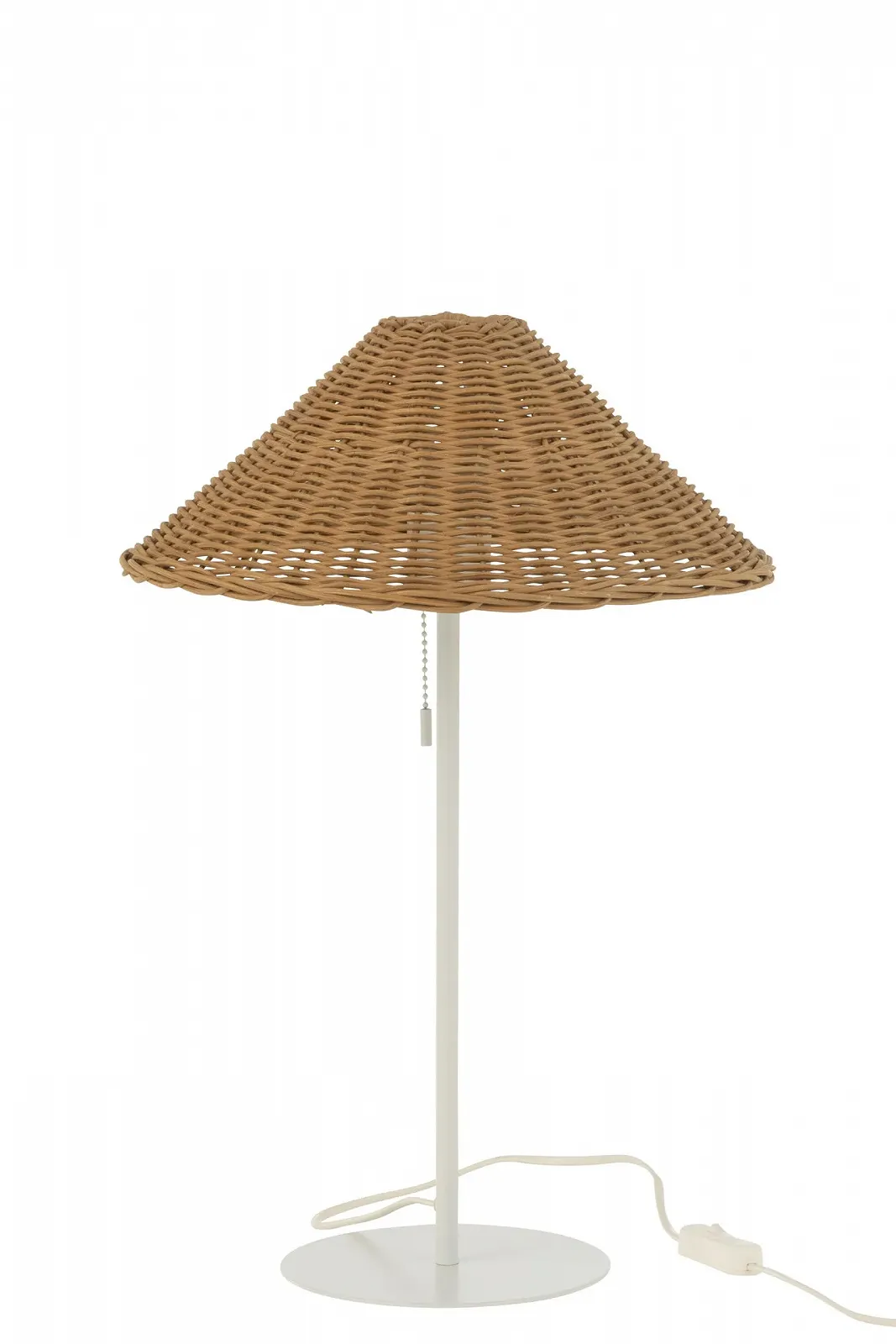 Настільна лампа J-Line Метал / Ротанг Біла / Натуральна, фото №1