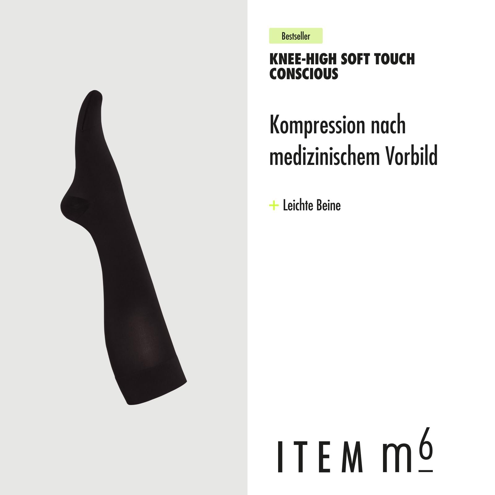 Женские гольфы ITEM m6 с компрессией, 50 Denier, Soft Touch Conscious Knee-High, фото №3 Женские гольфы ITEM m6 с компрессией, 50 Denier, Soft Touch Conscious Knee-High, фото №3