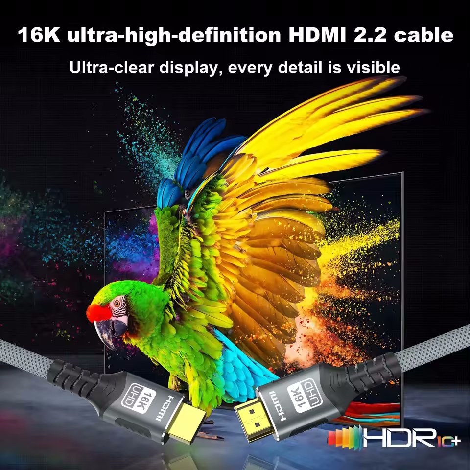 Кабель FDBRO HDMI v2.2 16K/60Hz 8K/240Hz 1 метр Grey Ultra High Speed HDR, фото №3