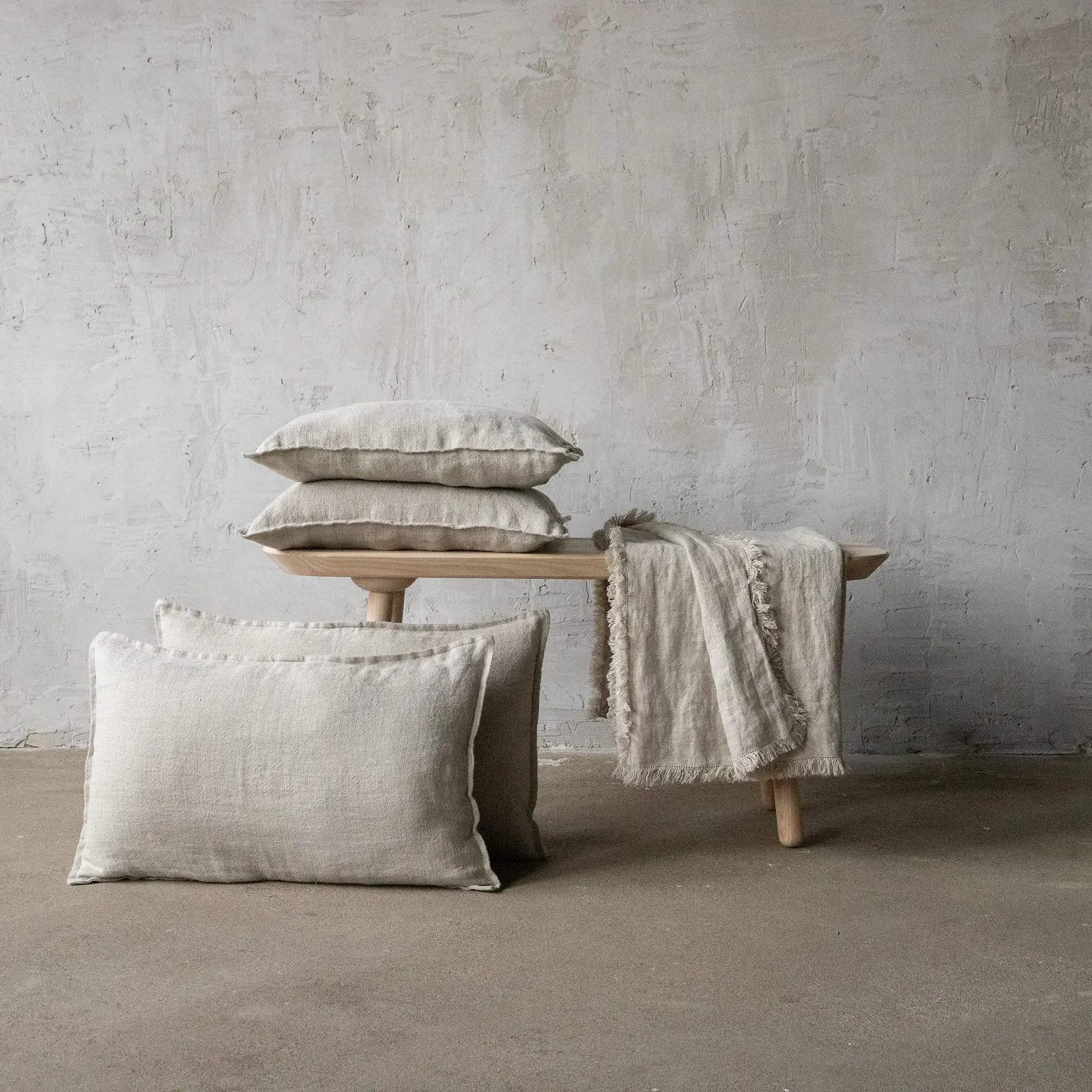 Плед LinenMe Rustico Льняний Натуральний Чорний в Клітинку з Бахромою, 135 x 200 см, фото №4