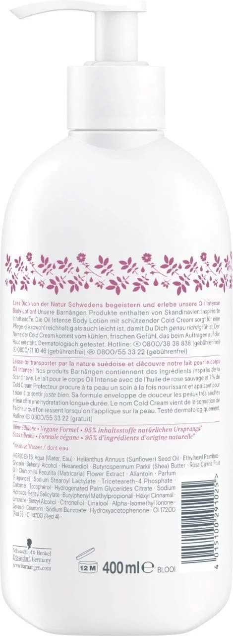 Лосьон для тела Barnängen Nutritive с Cold Cream, 400 мл и Масло для тела Barnängen Intense, 400 мл, для сухой и очень сухой кожи, веганская формула, дерматологически протестировано, фото №6