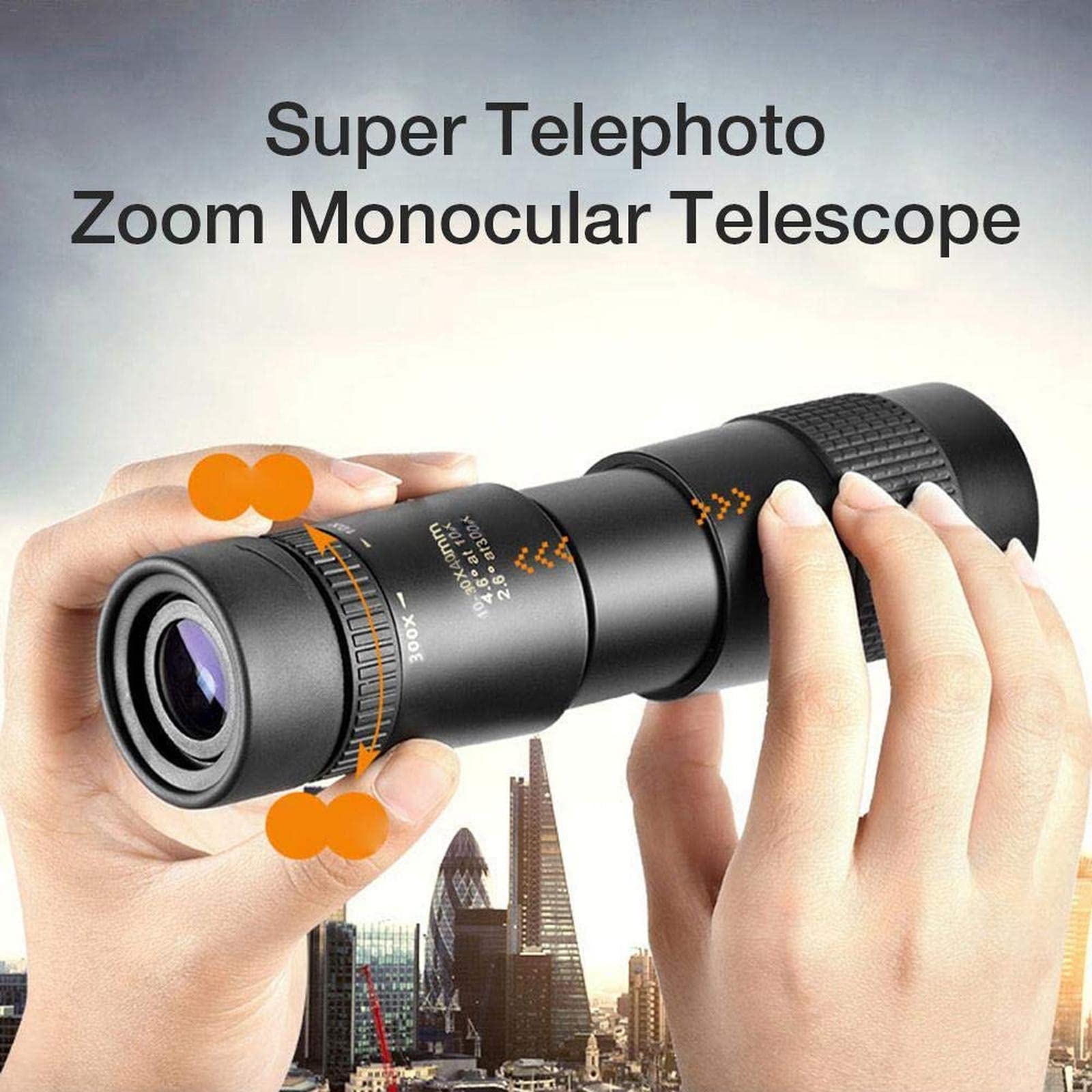 Монокулярный телескоп Super Telephoto Zoom 4K 10-300 x 40 mm Черный, фото №2