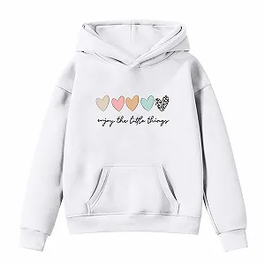 Худи для девочки с буквенным принтом, теплый худи на флисовой подкладке, 140 - Фото 1