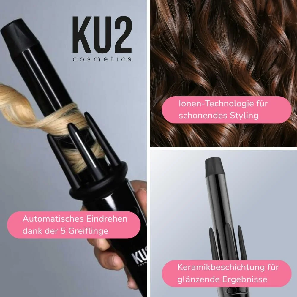 Автоматическая плойка для волос KU2 Cosmetics Керамическое покрытие 150-205 °C 30 с нагрева, фото №2 Автоматическая плойка для волос KU2 Cosmetics Керамическое покрытие 150-205 °C 30 с нагрева, фото №2