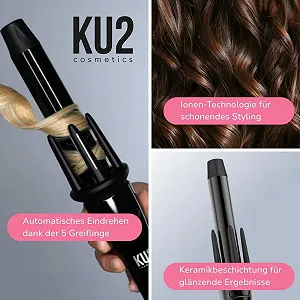 Автоматическая плойка для волос KU2 Cosmetics Керамическое покрытие 150-205 °C 30 с нагрева synthetic.ua - Фото 1