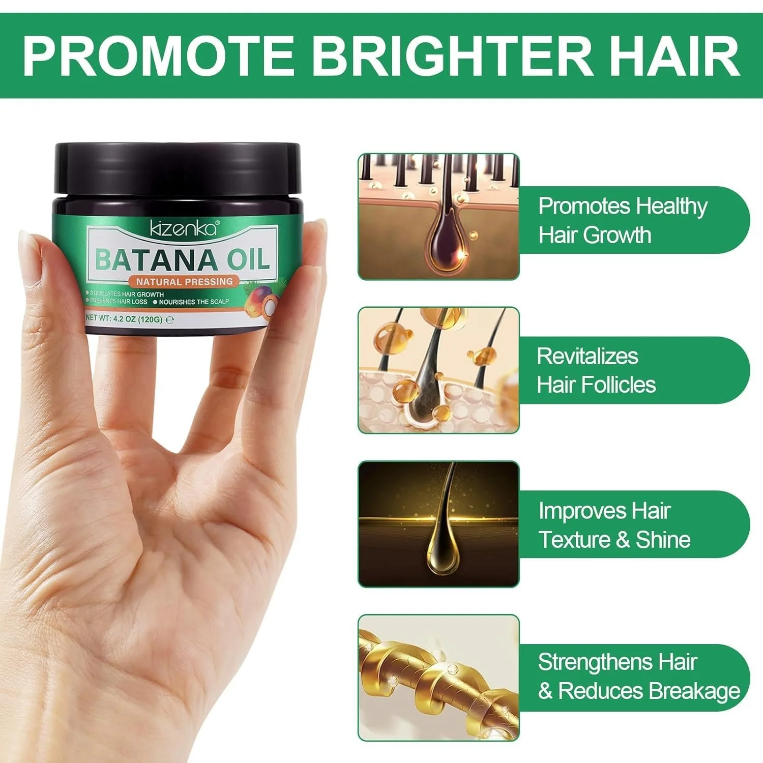 Олія Batana JSBNQRMZ для росту волосся 120 г, фото №7