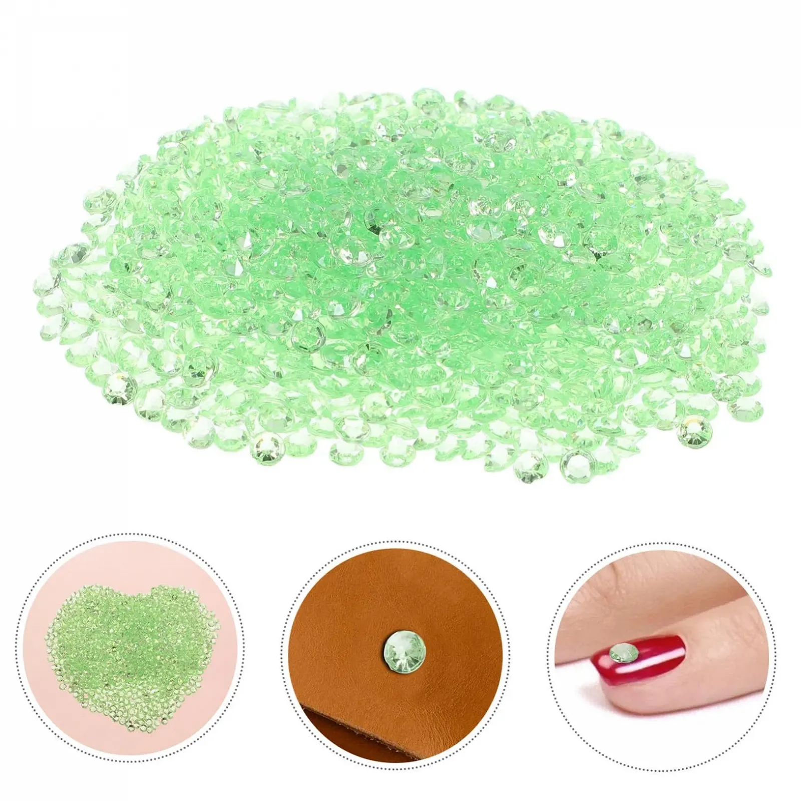 Стрази Плоскі Alipis 10000 штук, Рожеве Золото, Акрилові Діаманти, Насипні Скляні Намистини, фото №8