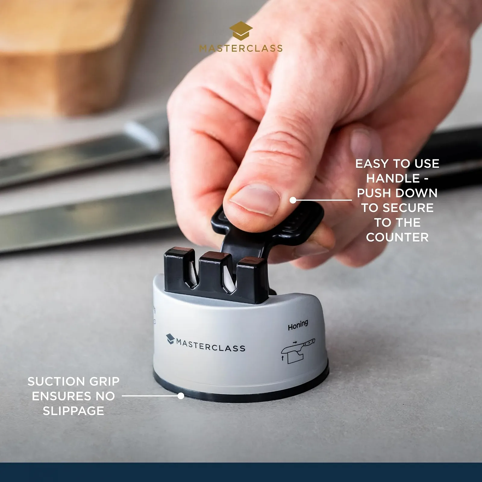 Точило для ножів MasterClass Smart Sharp Dual 2 леза Silver, фото №8 Точило для ножів MasterClass Smart Sharp Dual 2 леза Silver, фото №8