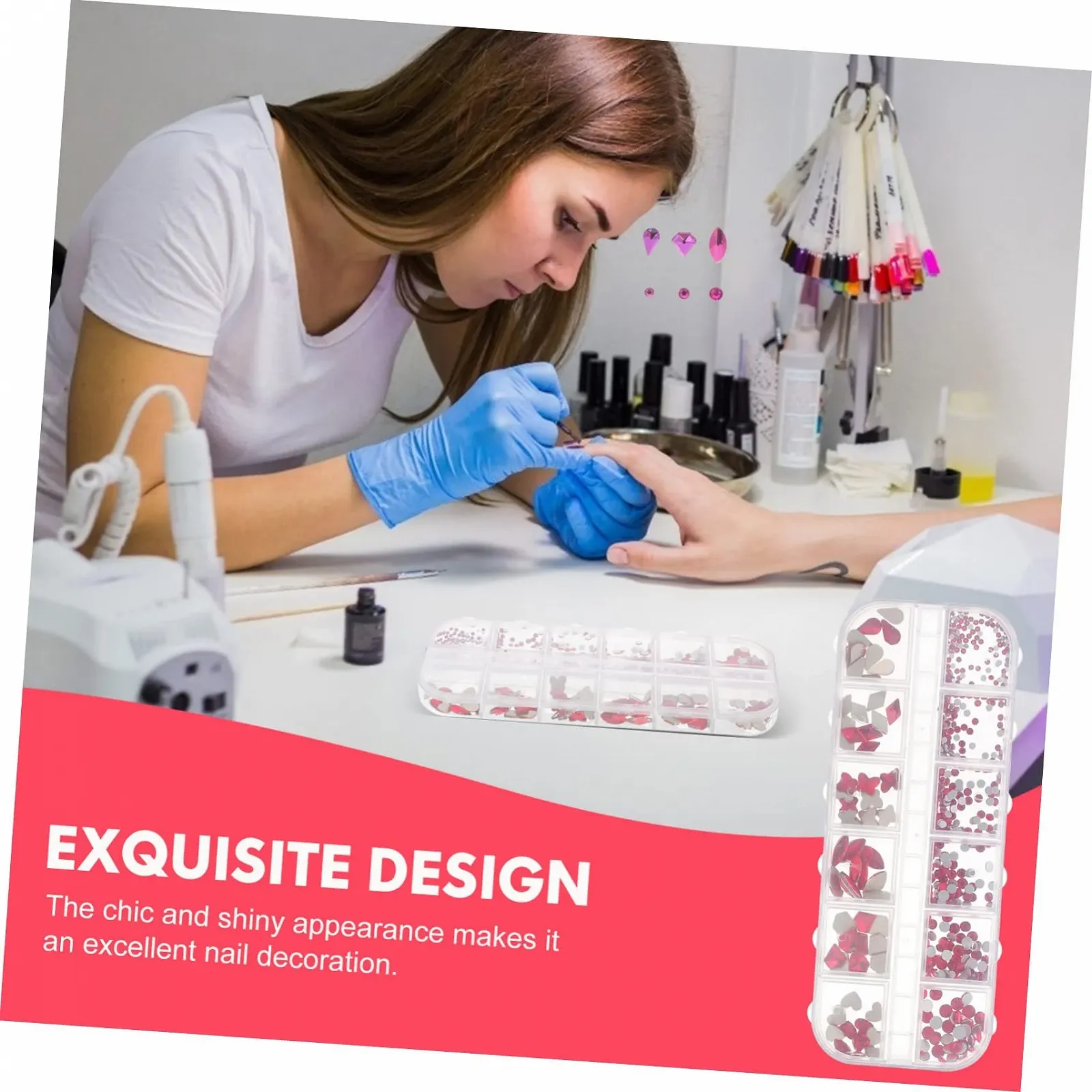 Healvian, стрази та самоцвіти для нігтів, блискучі прикраси, фото №9