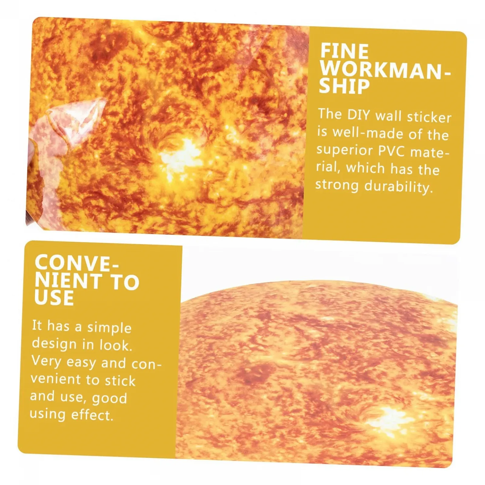 Наклейка на стіну PRETYZOOM Сонце та планети ПВХ, фото №9