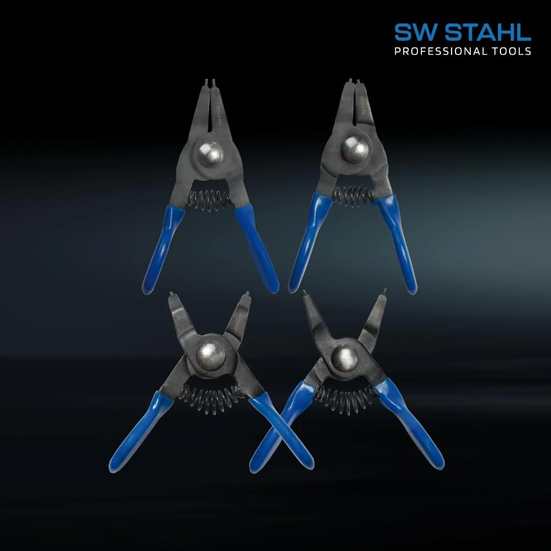 Набор мини плоскогубцев для стопорных колец SW-Stahl 4 шт., 75 мм, 41470L, фото №3