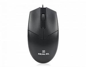Мышка REAL-EL RM-208 USB Black - Фото 1